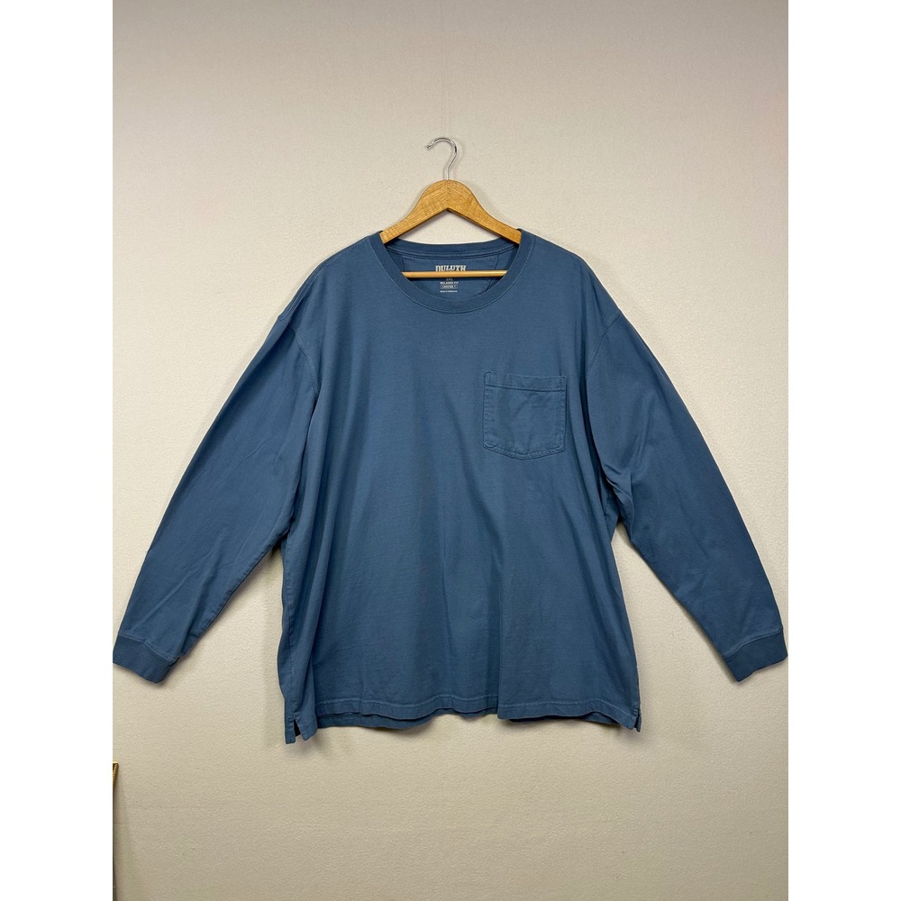 Workwear Gorpcore Duluth Trading Co Men 2XL Blue Longtail T Relaxed Pocket Shirt